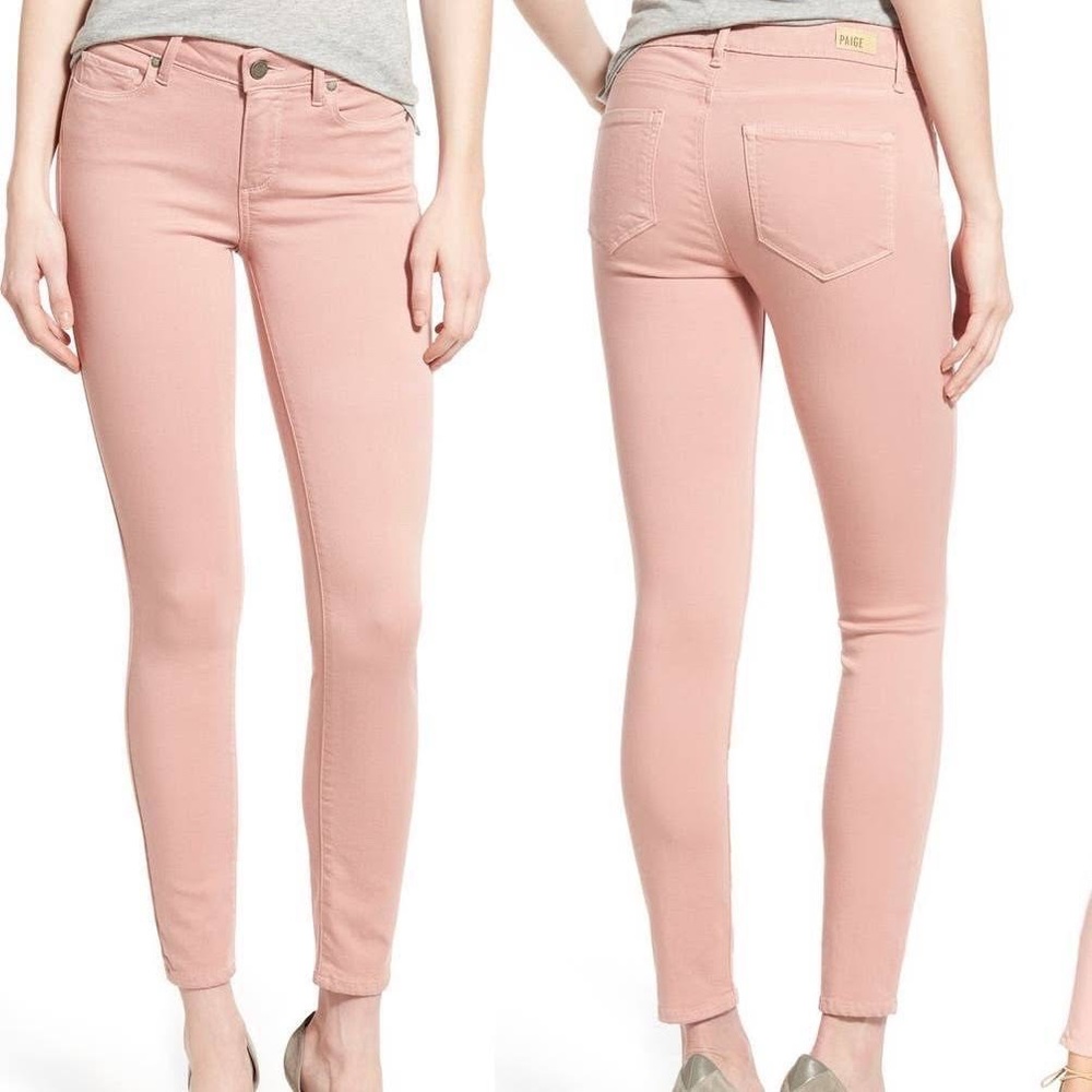 Paige Verdugo Pink Salmon Skinny Ankle Jeans 25
